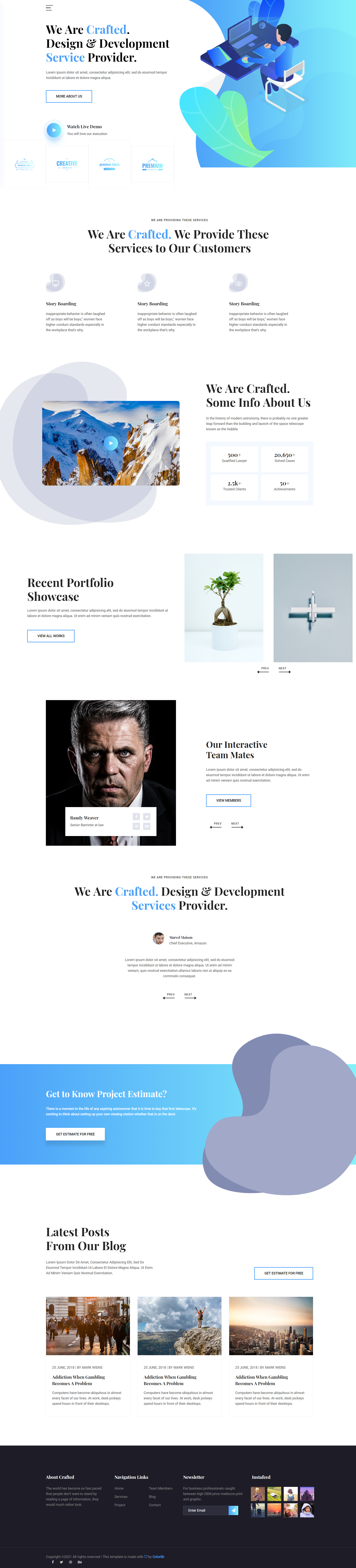 蓝色简洁风格响应式精制设计公司企业网站模板