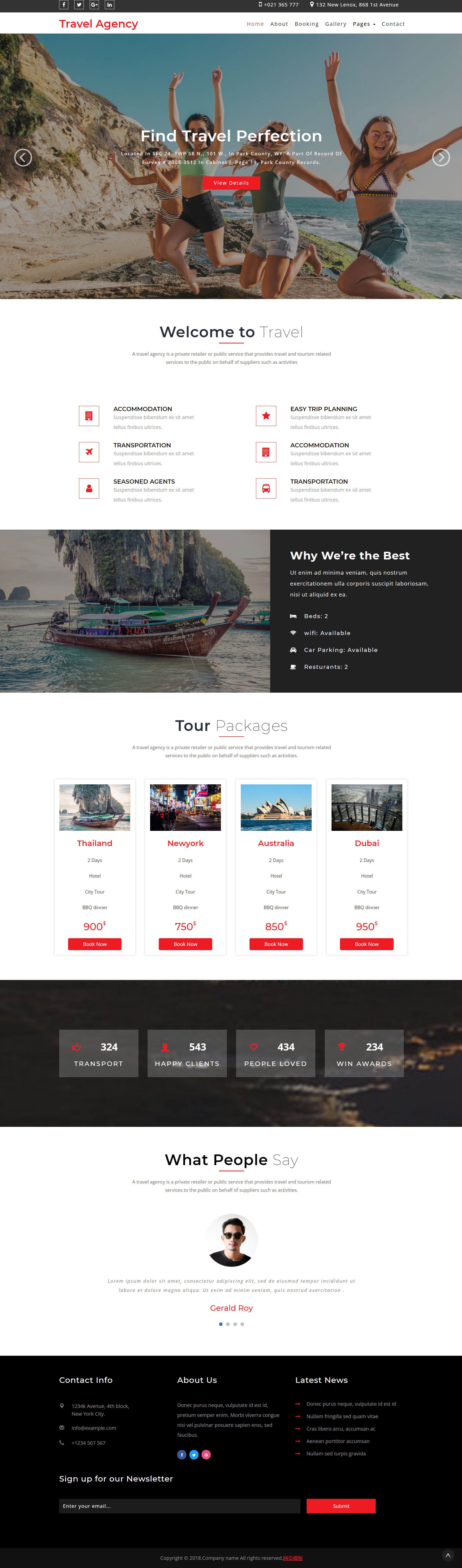 HTML5红色宽屏样式旅游景点官网企业网站模板代码下载