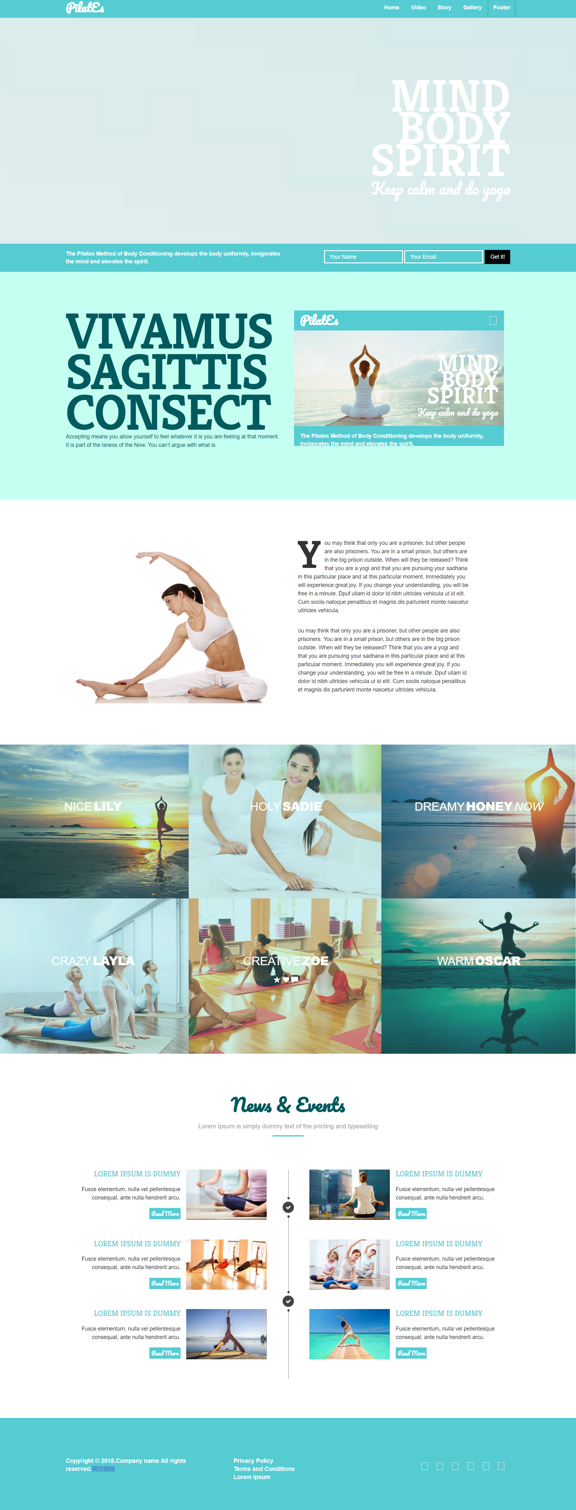 HTML蓝色实用形式功夫瑜伽健身企业网站模板代码