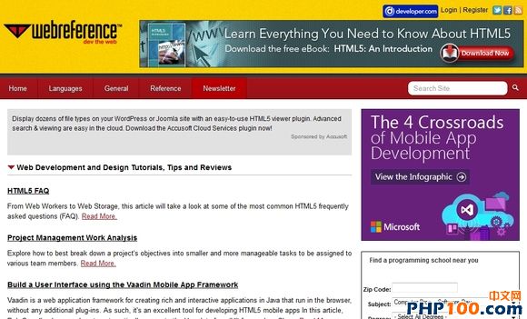 Webreference - web development resources